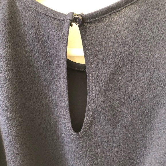 Pinc Premium navy blue cold shoulder romper varsity stripe down sides, Medium - Picture 6 of 9